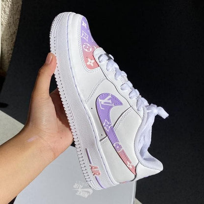 Custom Air Force 1 x LV Lilac Purple💗💜
