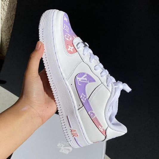Custom Air Force 1 x LV Lilac Purple💗💜