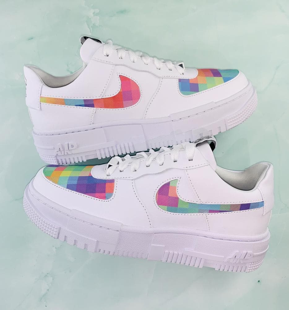 Custom Air Force 1 Pixel Multicolor