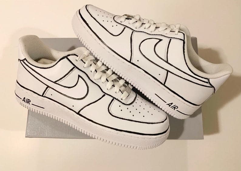 Black Outline Custom Air Force 1