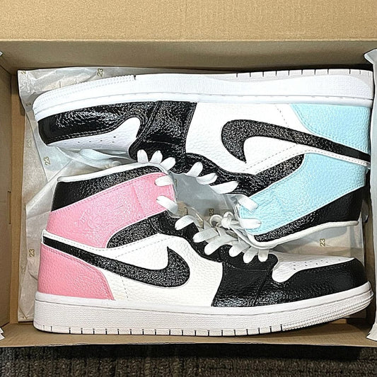 Custom Air Jordan 1 X Pink BLUE Mid