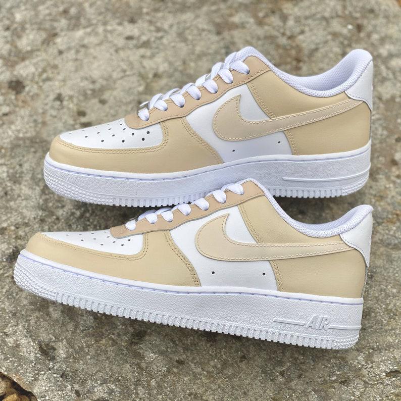 Beige Custom Nike Air Force Ones