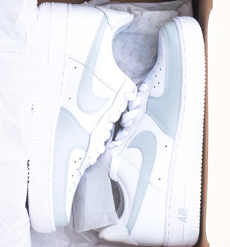 Grey Toe Colorblock Air Force 1 Custom Handpainted