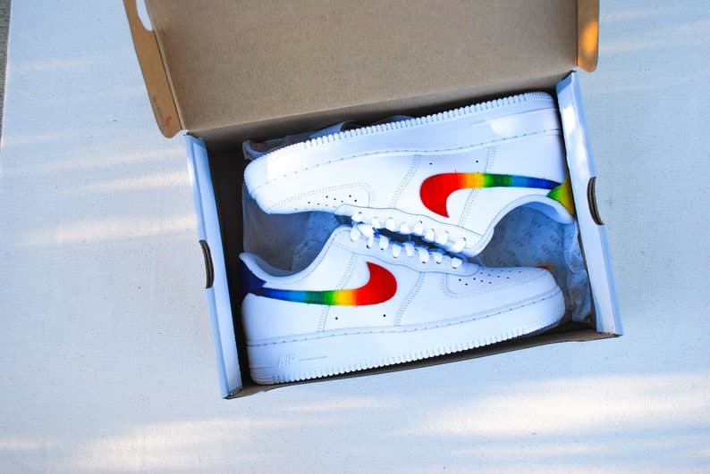 Rainbow Air Force 1 Handpainted Rainbow Design Men