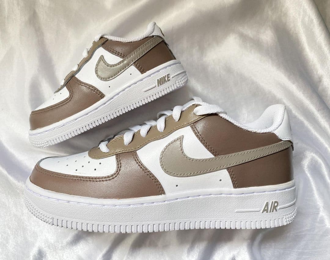 Custom Air Force 1 Mocha Brown combo