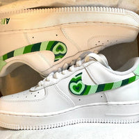 Custom Air Force 1 green Hearts