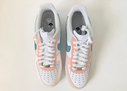 Pink and Bule Custom Air Force 1's water Resistant
