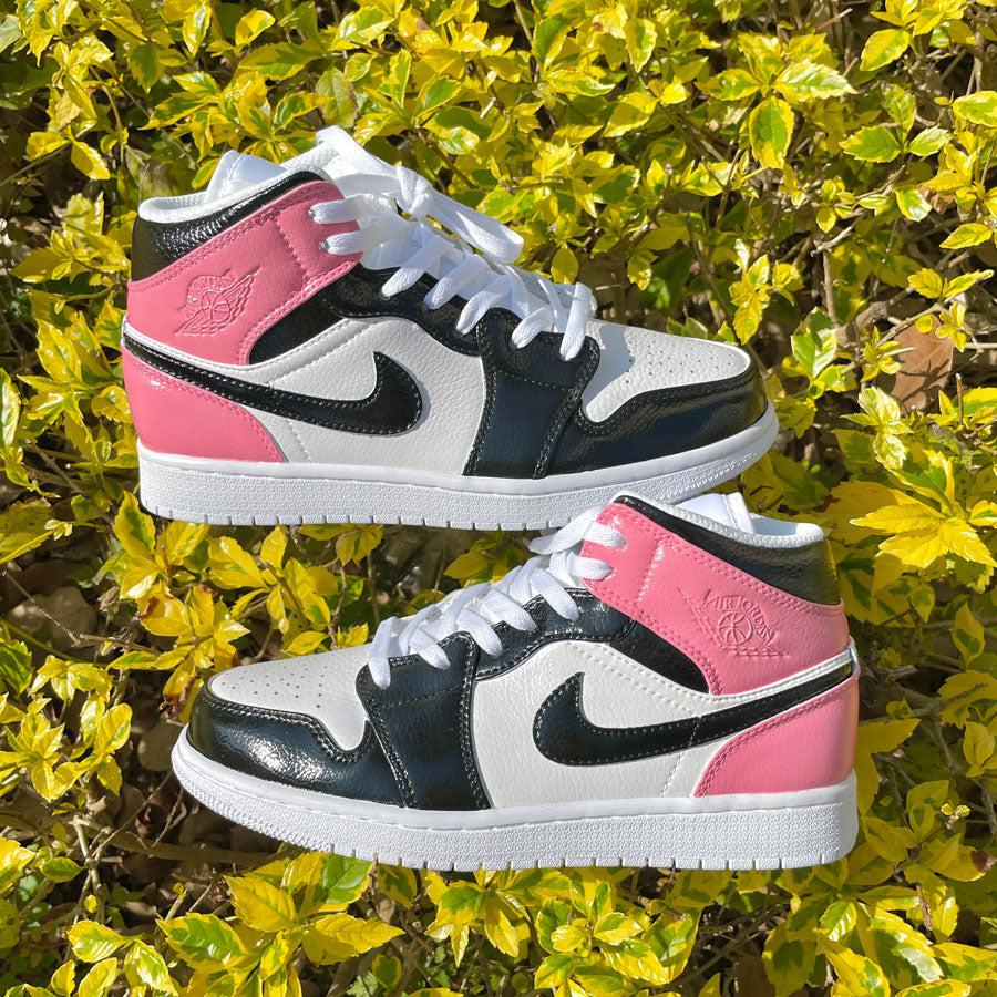 custom air jordan 1 black pink