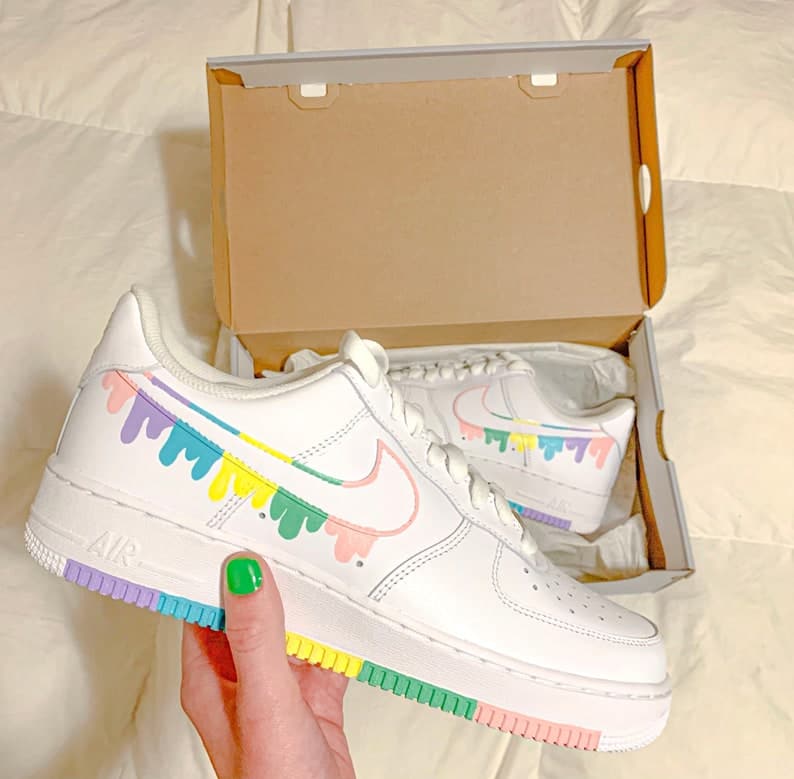 Pastel Rainbow Drip Custom Air Force 1