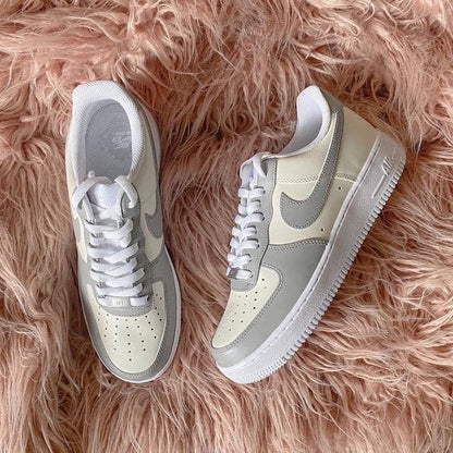 Gray/Cream Custom Air Force 1s