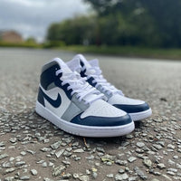 Custom Air Jordan 1 Navy Blue Grey