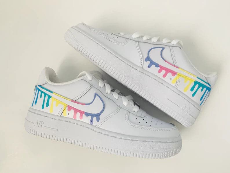 Pastel Drip Custom Air Force 1's water Resistant