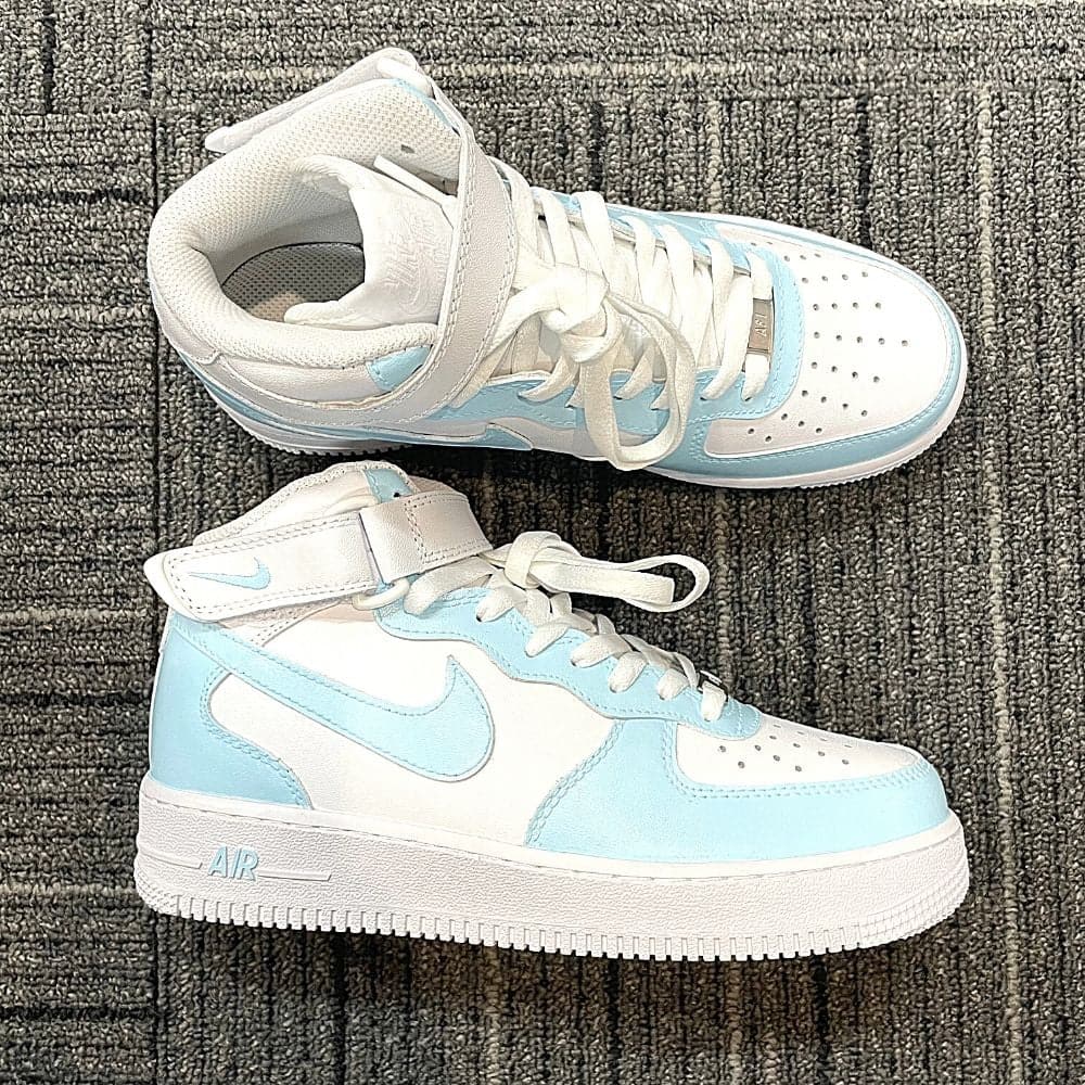 Custom Air Force 1 Mid Baby Blue