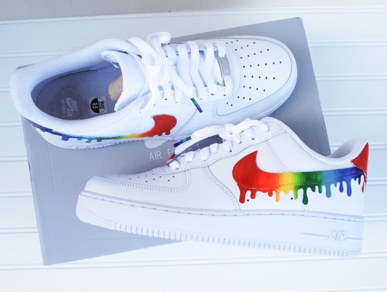 Rainbow Air Force 1 Handpainted Rainbow Design Men