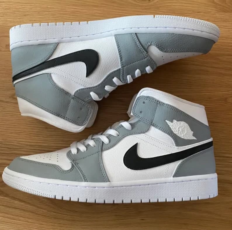 Custom Grey Black Nike Air Jordan 1