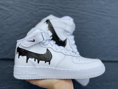 Custom Black Nike Drip Air Force Ones