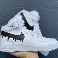 Custom Black Nike Drip Air Force Ones
