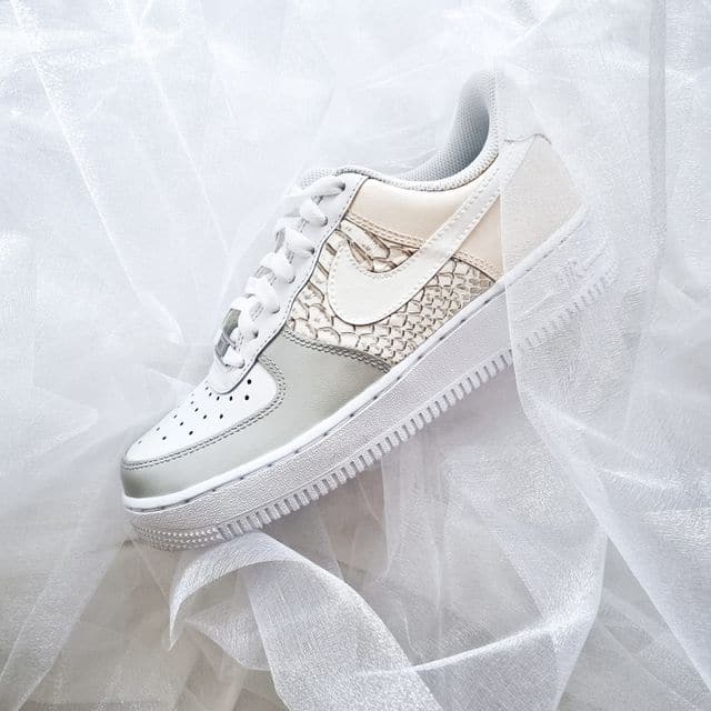 Beige Snake skin Nike Air Force 1