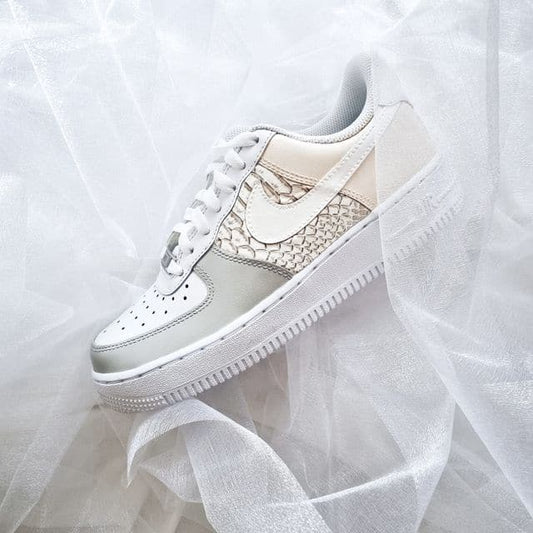 Beige Snake skin Nike Air Force 1
