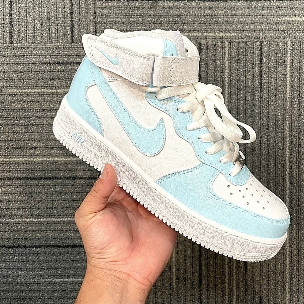 Custom Air Force 1 Mid Baby Blue