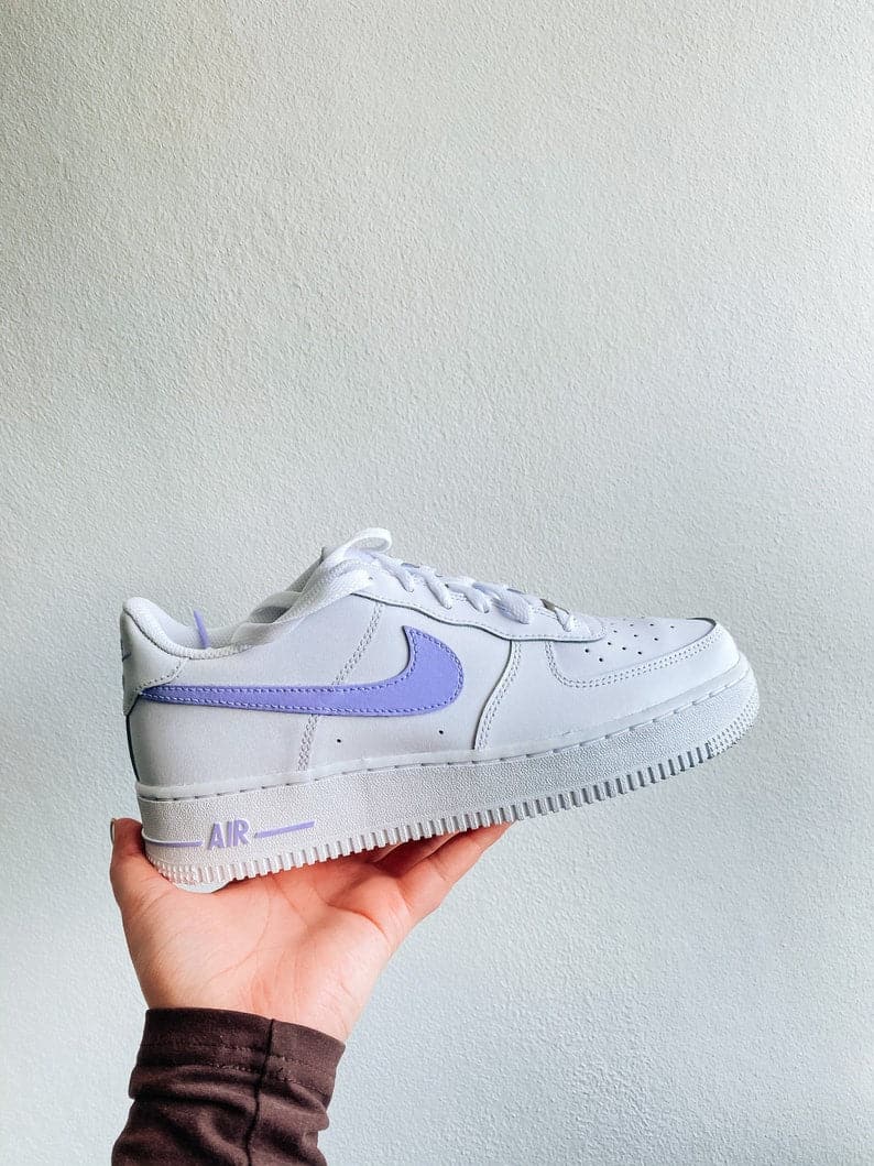 Custom Air Force 1 lilac Swoosh