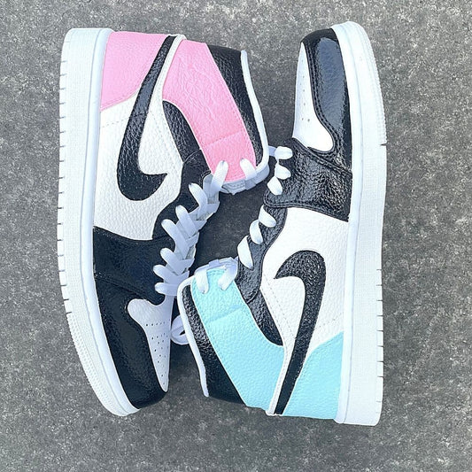 Custom Air Jordan 1 X Pink BLUE Mid