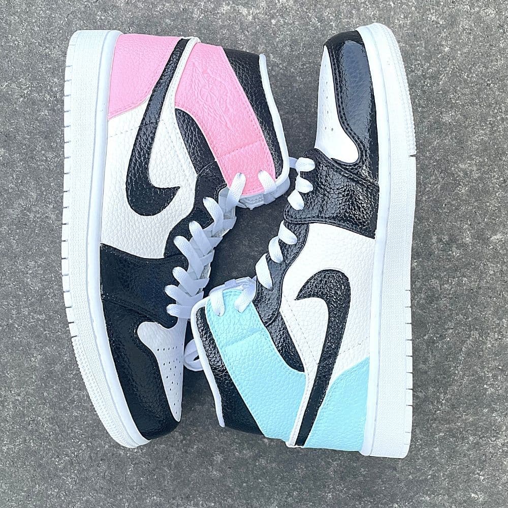 Custom Air Jordan 1 X Pink BLUE Mid