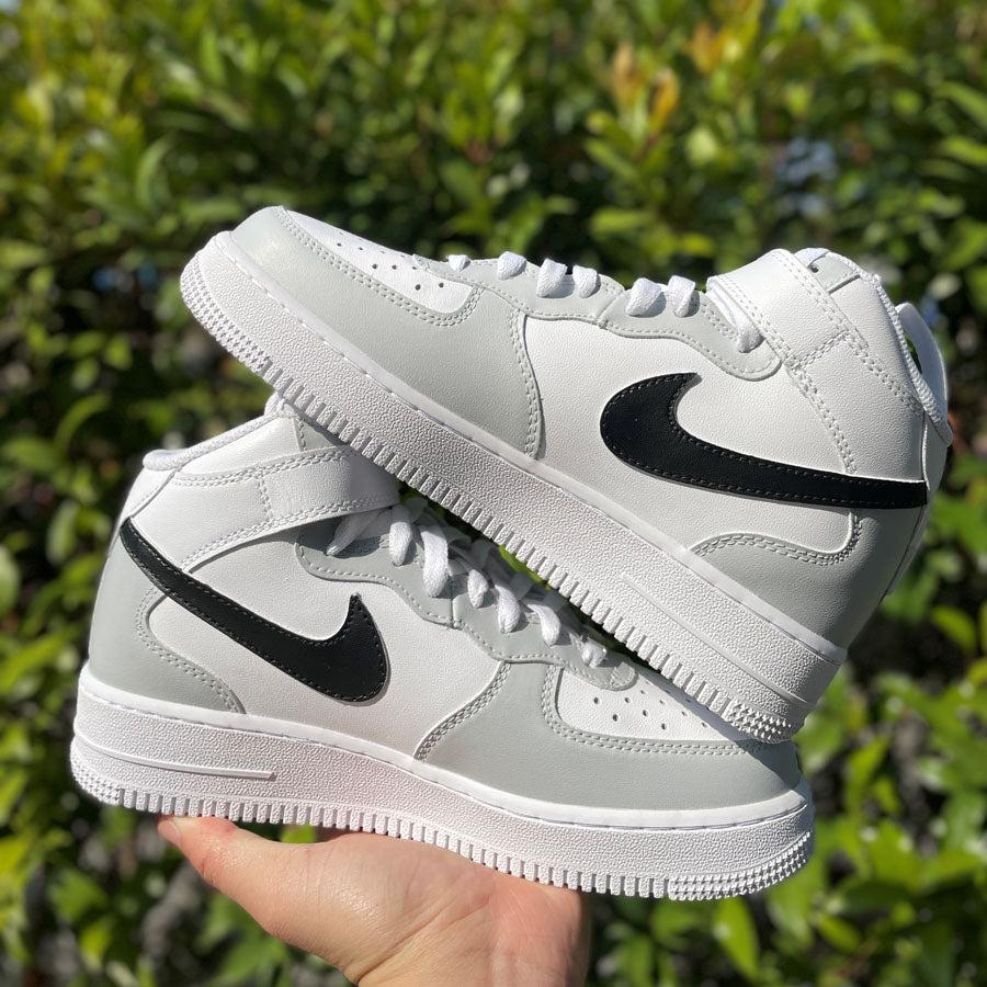 custom air force 1 grey black