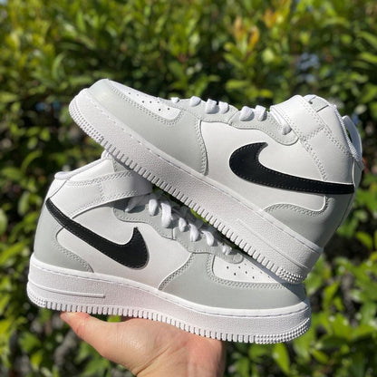 custom air force 1 grey black