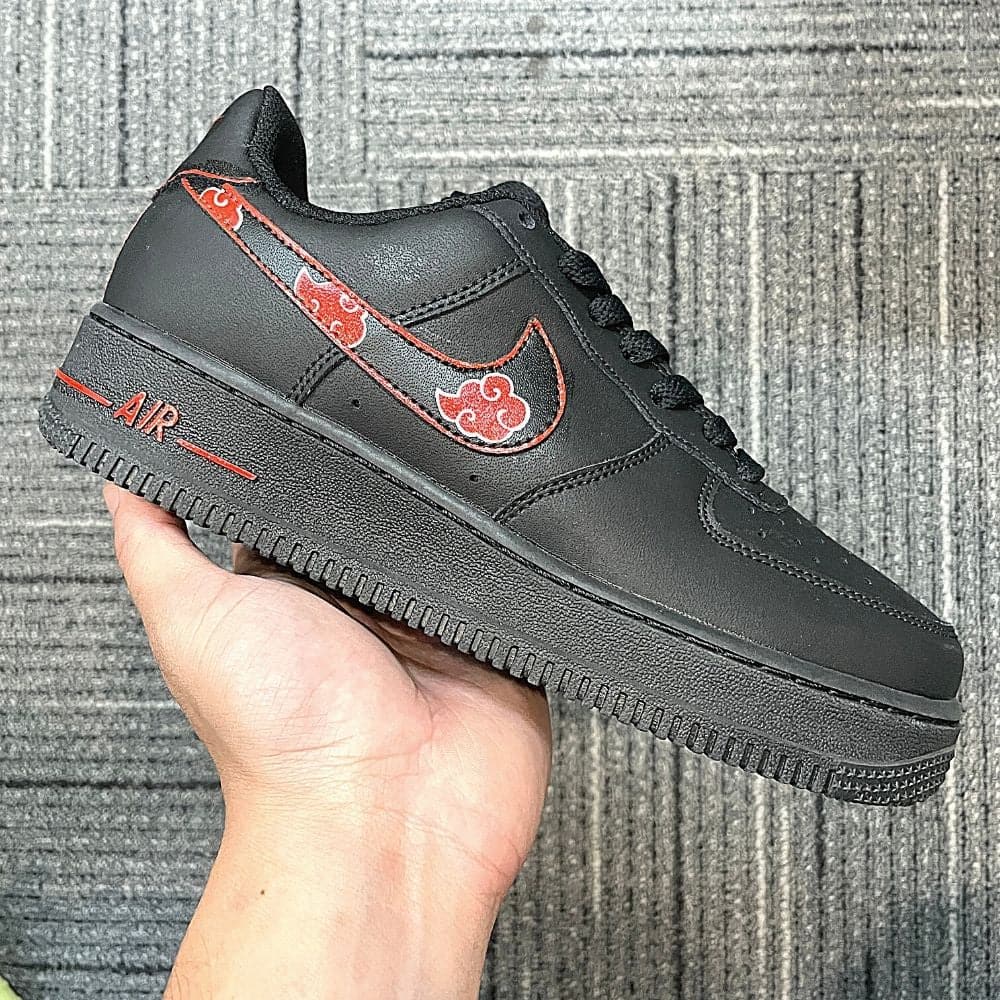 Custom Air Force 1 X Black and Red clouds