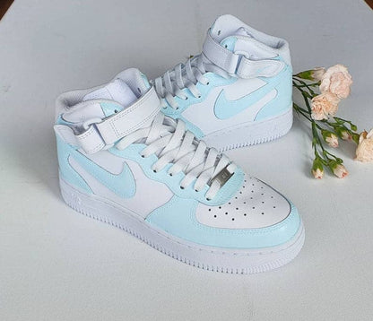 Baby Blue Colour Block Hand-painted Custom Nike AF1