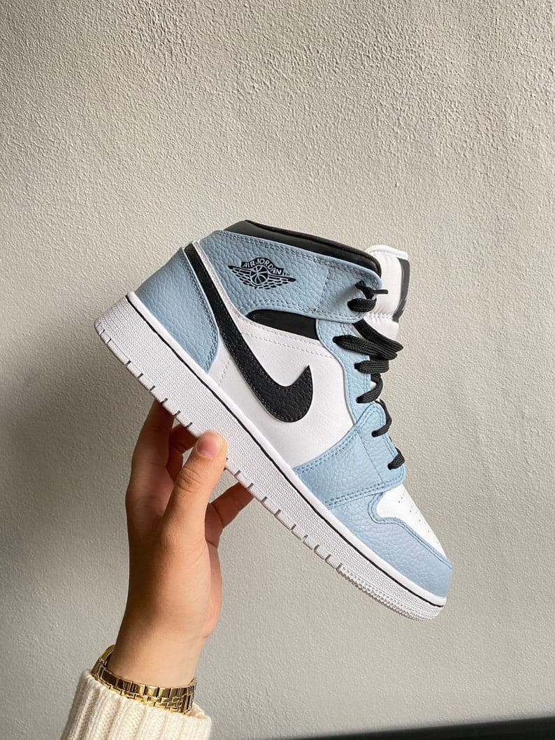 Custom Air Jordan 1 black and Blue