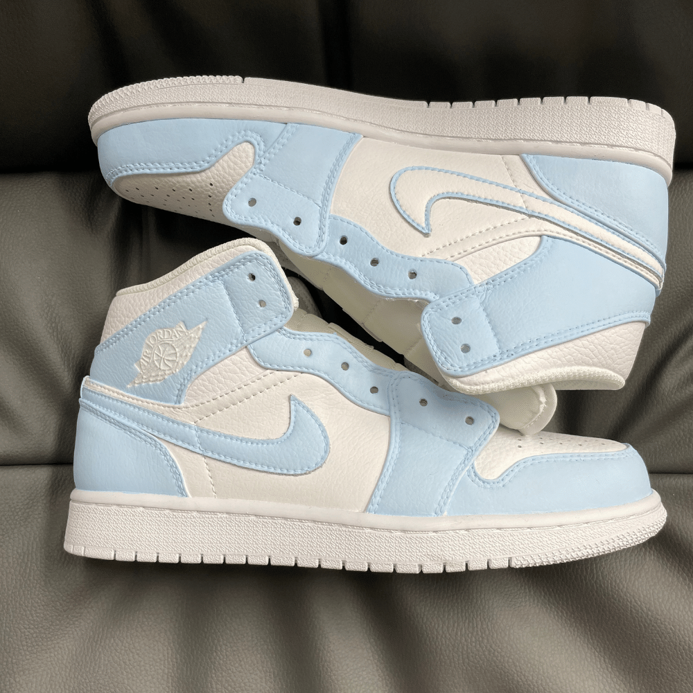 Custom Nike Air Jordan 1 Mid Blue White – insdrip