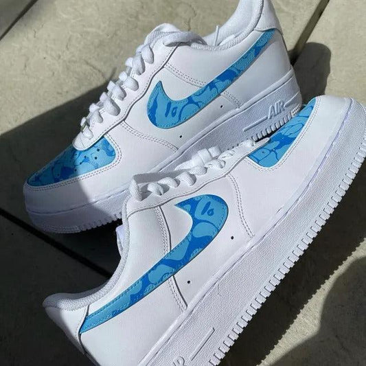 Custom Air Force 1 Blue Bape