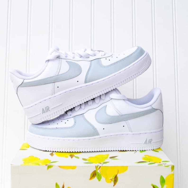 Grey Toe Colorblock Air Force 1 Custom Handpainted