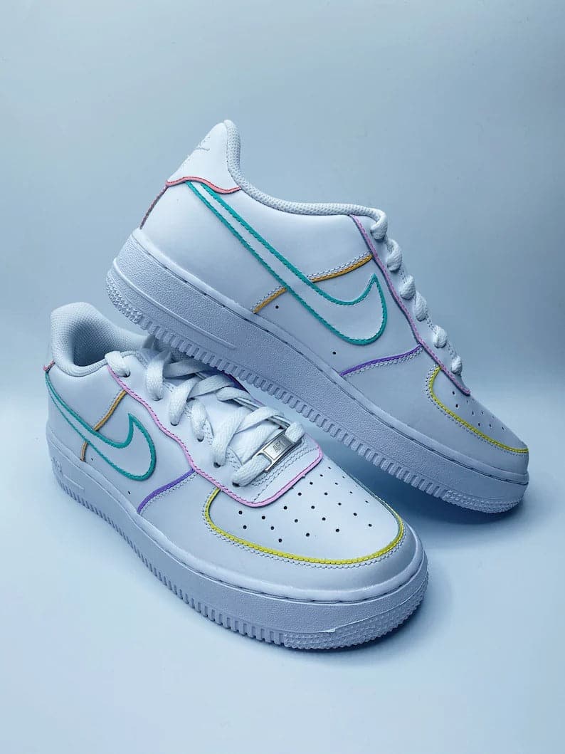 Pastel Outline Air Force 1 Water Resistant