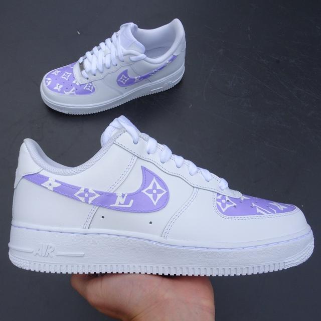 Custom Air Force 1 Purple LV Pattern