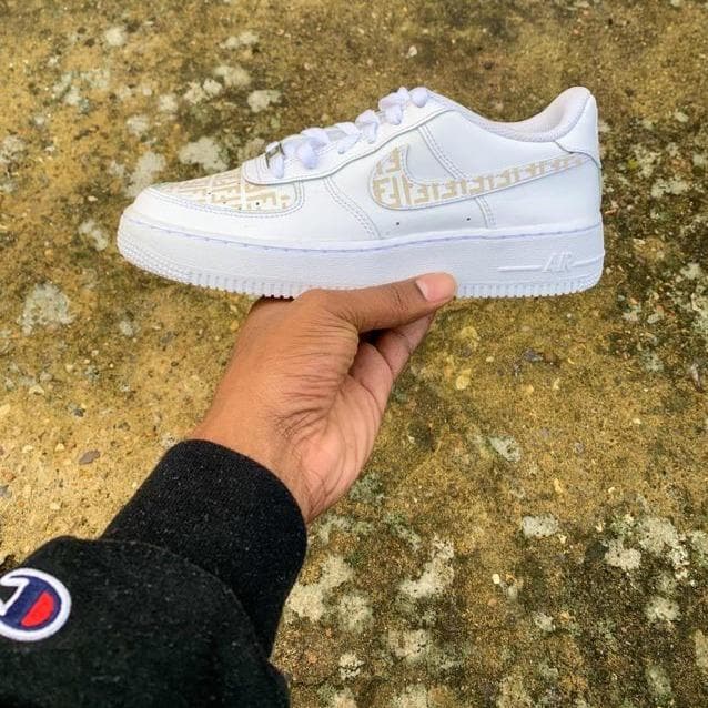 Custom Air Force 1 Cream Fendi