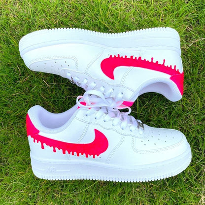 Custom Air Force 1 X Drip Red Colour