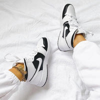 Custom Air Jordan 1 Panda Black White Painted Sneakers