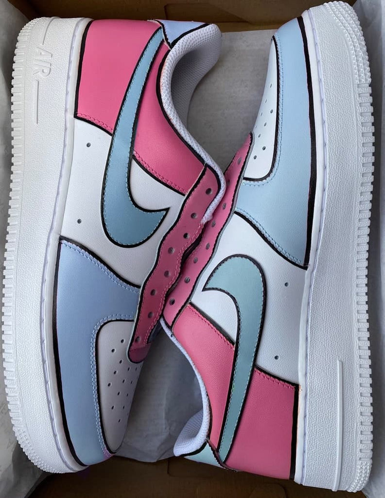 Nike Air Force 1 X Pink and Blue Grey