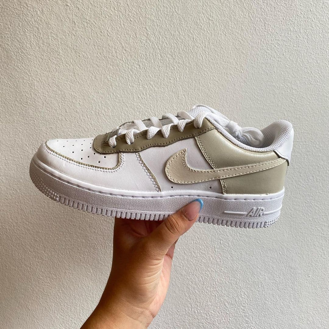 Custom Air Force 1 Cream Brown Combo