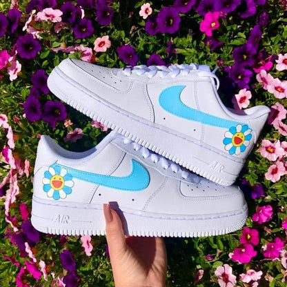 Custom Air Force 1 Baby Blue Takashi Murakami 🌼💖