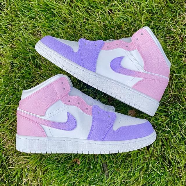 Custom Air Jordan 1 Lilac Baby Pink Omrbe Colorblock 💜💕🌸