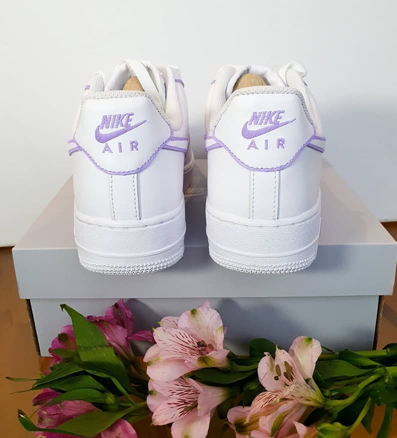 Purple Outlines Design Custom Nike Air Force 1