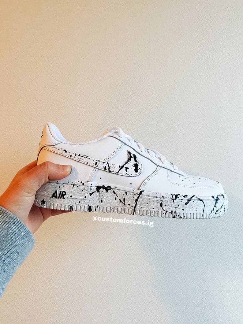 Custom Air Force 1 black Splatter